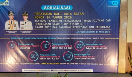 Bapenda Kota Batam sosialisasikan program Pengampunan PBB-P2, berlaku selama tiga bulan berakhir 30 Juni 2026, Selasa (14/4/2026).