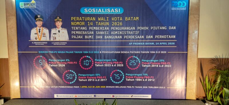 Bapenda Kota Batam sosialisasikan program Pengampunan PBB-P2, berlaku selama tiga bulan berakhir 30 Juni 2026, Selasa (14/4/2026).