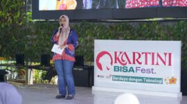  Direktur Utama Telkom Dian Siswarini turut hadir dan memberikan sambutan dalam agenda Kartini BISA Fest pada 20–24 April 2026 di Telkom Hub, Jakarta Selatan. Foto:Ist
