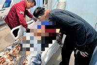 Jenazah korban saat berada di rumah sakit. Foto:Dok.Polsek Batu Aji
