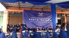 Dewan Pimpinan Wilayah (DPW) Partai NasDem Kepri menggelar konsolidasi di Sekretariat NasDem, Ruko Grand Niaga Mas, Belian, Batam, Rabu (15/4/2026). Foto:Rega/matapedia
