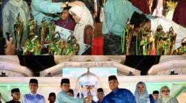 Kecamatan Sagulung meraih juara umum Musabaqah Tilawatil Qur’an dan Hadits (MTQH) XXXIV tingkat Kota Batam di Dataran Engku Putri, Batam Centre, Kamis (16/4/2026). Foto:Diskominfo