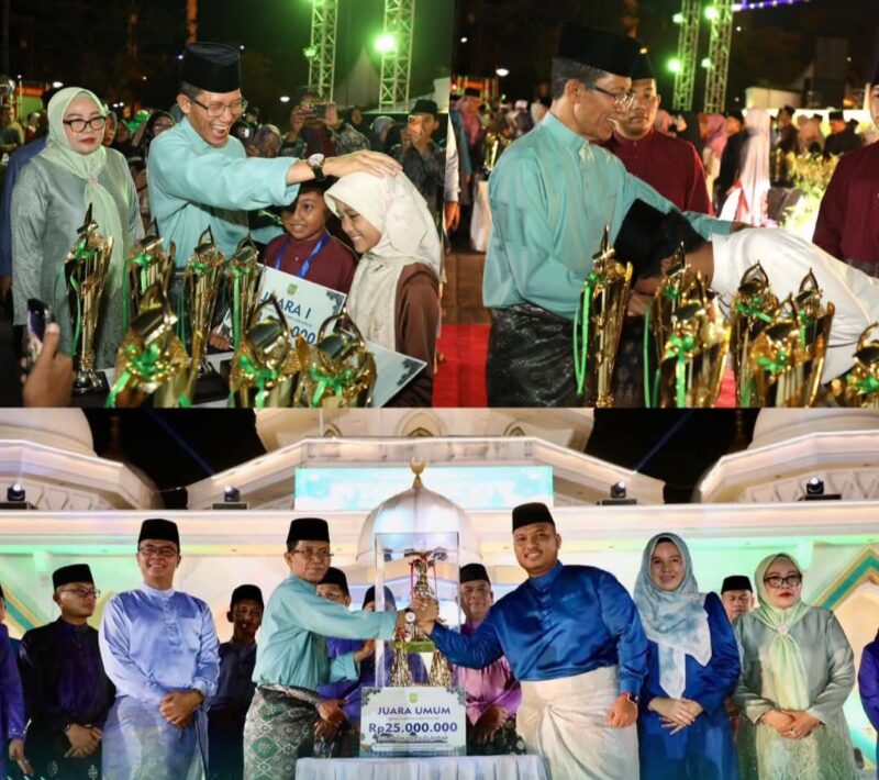 Kecamatan Sagulung meraih juara umum Musabaqah Tilawatil Qur’an dan Hadits (MTQH) XXXIV tingkat Kota Batam di Dataran Engku Putri, Batam Centre, Kamis (16/4/2026). Foto:Diskominfo