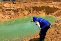 Petugas saat mengecek tambang  ilegal. Foto:Istimewa