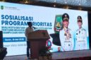 Wali Kota Batam Amsakar Achmad saat memberikan sambutan pada sosialisasikan program prioritas Wali Kota dan Wakil Wali Kota Batam di Hotel Vista, Senin (18/5/2026). Matapedia6.com/Luci