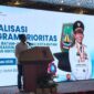 Wali Kota Batam Amsakar Achmad saat memberikan sambutan pada sosialisasikan program prioritas Wali Kota dan Wakil Wali Kota Batam di Hotel Vista, Senin (18/5/2026). Matapedia6.com/Luci