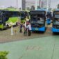Bus trans Batam yang baru untuk memperkuat layanan transfortasi di Kota Batam saat di barisan di engku Putri Batam Centre, Selasa (26/5/2026). Matapedia6.cm/luci