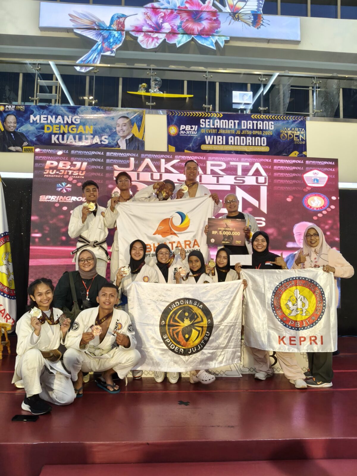 Spider Jujitsu Batam Raih Juara Umum III Jakarta Jiu Jitsu Open 2026. Foto:Istimewa