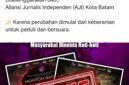 Tangkapan layar beredar di media sosial AJI menyelenggarakan nonton bareng palsu alias tidak benar. Foto:Ist