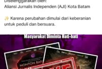 Tangkapan layar beredar di media sosial AJI menyelenggarakan nonton bareng palsu alias tidak benar. Foto:Ist