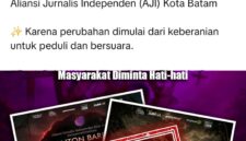 Tangkapan layar beredar di media sosial AJI menyelenggarakan nonton bareng palsu alias tidak benar. Foto:Ist