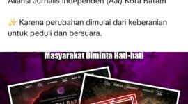 Tangkapan layar beredar di media sosial AJI menyelenggarakan nonton bareng palsu alias tidak benar. Foto:Ist