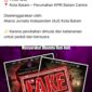 Tangkapan layar beredar di media sosial AJI menyelenggarakan nonton bareng palsu alias tidak benar. Foto:Ist