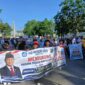 Ribuan pelajar dan guru dari berbagai jenjang pendidikan memadati kawasan depan Kantor Wali Kota Batam hingga Gedung DPRD Kota Batam, Minggu (21/6/2026) pagi. Foto:Ist