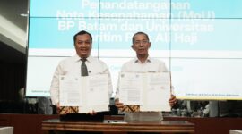 Badan Pengusahaan (BP) Batam memperkuat kolaborasi dengan Universitas Maritim Raja Ali Haji (UMRAH) melalui penandatanganan Nota Kesepahaman (MoU) di Marketing Centre BP Batam, Selasa (23/6/2026). Foto:Istimewa