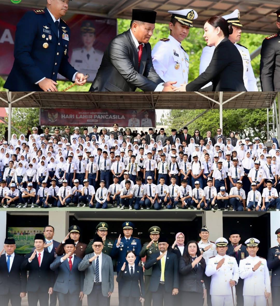 Pelaksana Harian (Plh) Wali Kota Batam, Li Claudia Chandra, mengajak masyarakat memperkuat persatuan dan menjaga kerukunan di tengah keberagaman saat memimpin Upacara Bendera Peringatan Hari Lahir Pancasila Tingkat Kota Batam 2026 di Dataran Engku Putri, Batam Centre, Senin (1/6/2026). Foto:Dok. Diskominfo Batam