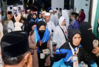 Sebanyak 442 jemaah haji yang tergabung dalam Kloter 1 Debarkasi Batam kembali ke Tanah Air setelah menuntaskan rangkaian ibadah haji di Tanah Suci. Kedatangan mereka di Aula Arafah 1 Asrama Haji Batam Centre, Senin (1/6/2026). Foto:Diskominfo Batam