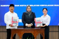 Pelaksana Harian (Plh) Wali Kota Batam, Li Claudia Chandra, menerima langsung Laporan Hasil Pemeriksaan (LHP) BPK bersama Wakil Ketua II DPRD Kota Batam, Budi Mardianto. Foto:Istimewa