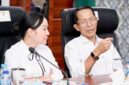 Wali kota Batam Amsakar Achmad bersama Wali Kota Batam Li Claudia Chandra. Foto: Diskominfo