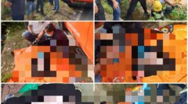 Polisi evakuasi jenazah bayi yang ditemukan di Terowongan Pelita Batam. Foto:Istimewa