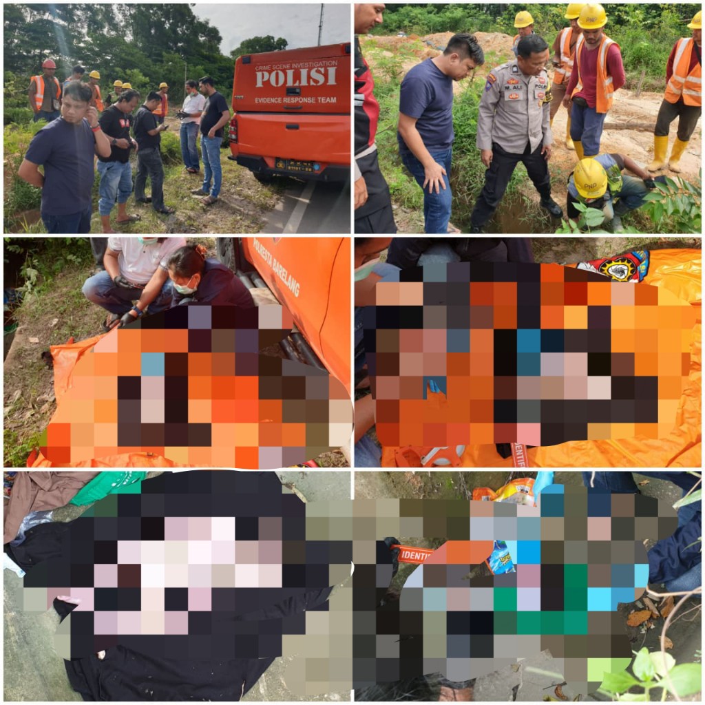 Polisi evakuasi jenazah bayi yang ditemukan di Terowongan Pelita Batam. Foto:Istimewa