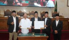 DPRD Kota Batam mengesahkan Rancangan Peraturan Daerah (Ranperda) tentang Pertanggungjawaban Pelaksanaan APBD Tahun Anggaran 2025 menjadi Peraturan Daerah (Perda) dalam rapat paripurna di Ruang Sidang Utama DPRD Kota Batam, Rabu (8/7/2026). Foto:DPRD Batam. 