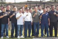 Anggota Komisi I DPRD Kota Batam, Dr. Muhammad Mustofa, saat menghadiri acara pisah sambut Komandan Yonif 10 Marinir/Satria Bhumi Yudha (Danyonif 10 Mar/SBY) di Lapangan Tembak Pistol Yonif 10 Marinir/SBY, Pulau Setokok, Sabtu (18/7/2026). Foto:DPRD Batam 