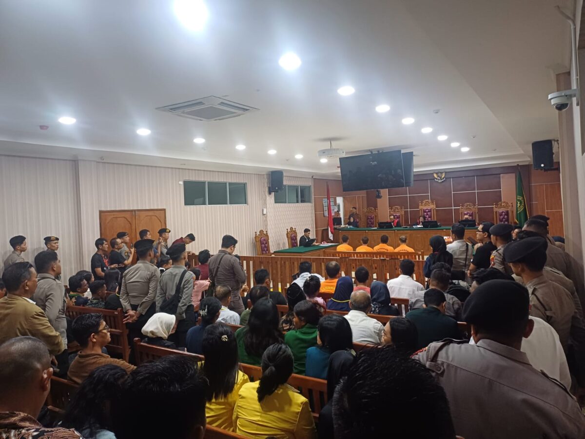 Sidang perdana kasus Bripda Natanael di PN Batam, Kamis (30/7/2026). Foto:matapedia