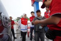 Dewan Komisaris Pertamina Patra Niaga Panel Barus, Direktur Transformasi, Digitalisasi & Sustainability Pertamina Patra Niaga Tenny Elfrida, serta jajaran Pertamina Patra Niaga Regional Sumbagut, Jumat (31/7/2026). Foto:Istimewa