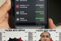 Terduga pelaku pemerasan dan penganiayaan terhadap WN Malaysia ditangkap bersama barang bukti di Polsek Batu Ampar. Foto:Istimewa