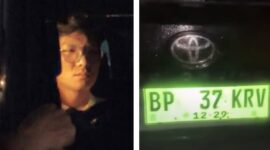 Sopir dan plat mobil pelaku penabrakan motor dan lapak pedangan di pasar TOS 3000 Jodoh Kota Batam, Minggu (12/7/2026). Matapedia6.com/Istimewa