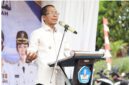 Wali Kota Batam Amsakar Achmad saat sambutan di acara peletakan batu pertama sekolah menengah atas negeri SMKN 13 Bengkong, Senin (13/7/2026). Foto:Ist