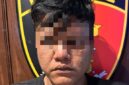 Terduga pelaku saat diamankan polisi. Foto:Istimewa