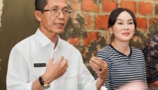 Kepala BP Batam Amsakar Achmad dan Wakil Kepala BP Batam Li Claudia saat memberikan keterangan pers di Batam, Rabu (5/8/2026). Foto:Ist
