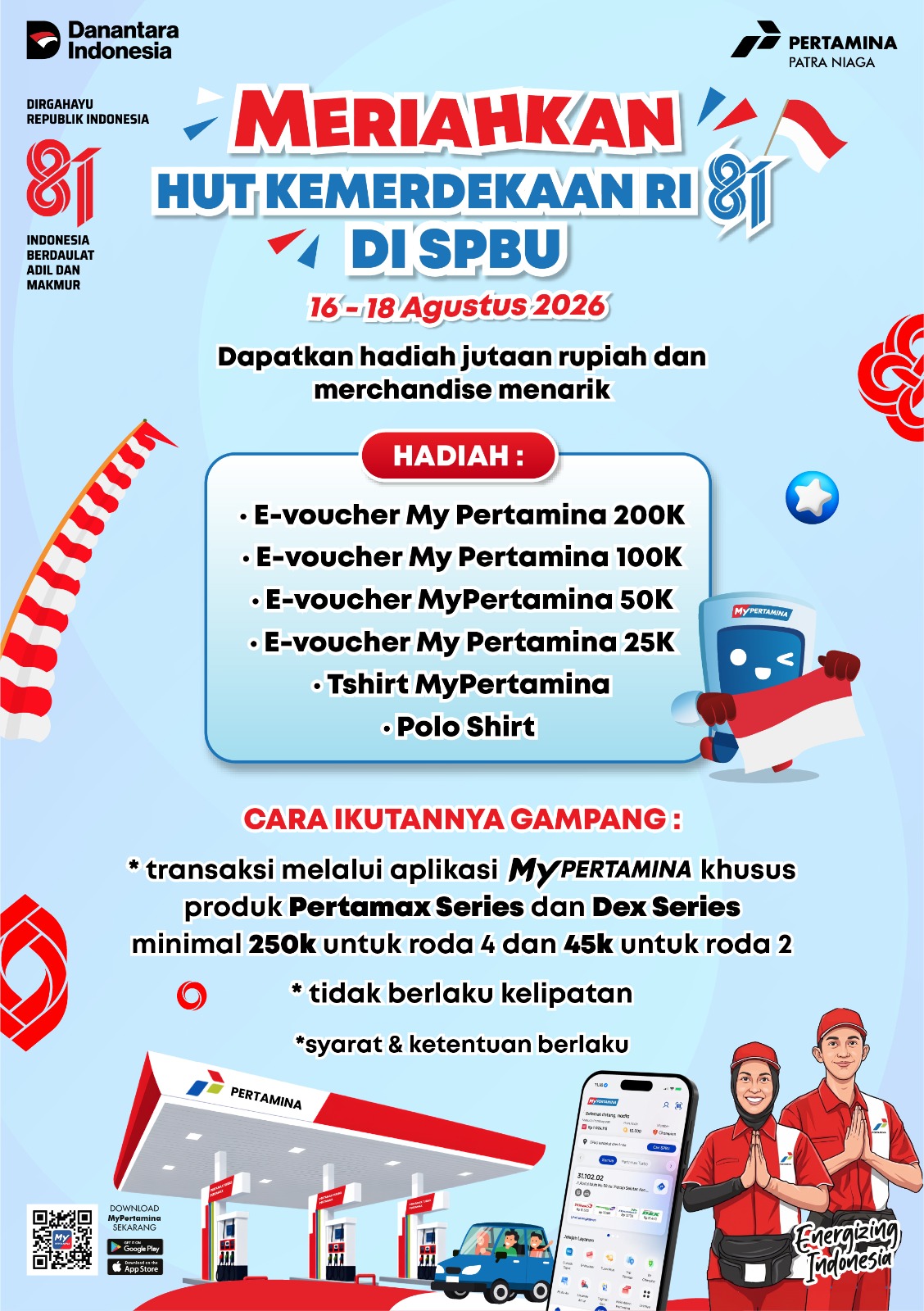 Flyer promo Pertamina HUT ke 81 RI. Foto:Ist
