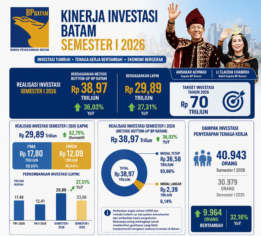 Infografis data pertumbuhan ekonomi Batam. Dok: BP Batam