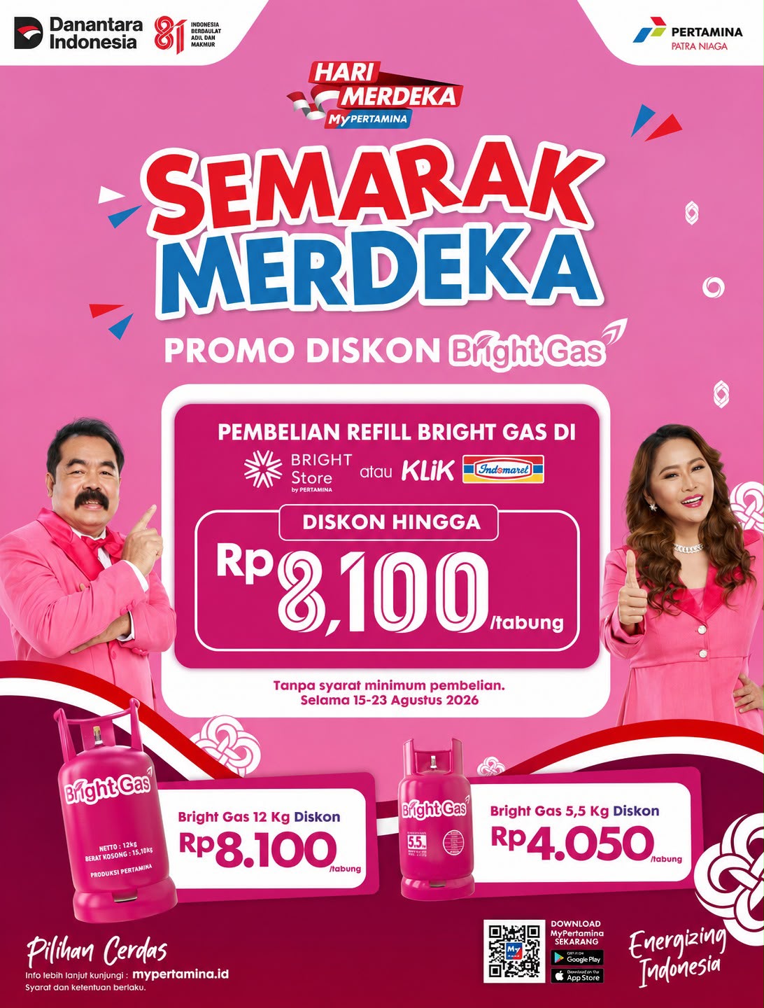 Flyer promo Bright Pertamina Patra Niaga Agustus 2026. Foto:Ist