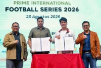 Badan Pengusahaan Batam (BP Batam) resmi menutup gelaran Batam Prime International Football Series 2026 lewat Gala Dinner meriah di Ballroom Pacific Hotel, Minggu (23/8/2026) malam. Foto:Istimewa