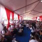 Kepala BP Batam Amsakar dan Wakil Kepala BP Batam Li Claudia dan Kapolda Kepri serta pejabat lainnya bersama anak-anak dalam peresmian Sekolah Terintegrasi Merah Putih di Rempang Batam, Minggu (2/8/2026). Foto:Rega/matapedia