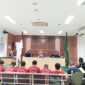 Pembacaan nota pembelaan atau pledoi dalam persidangan terdakwa kasus kebakaran kapal di PT ASL Batam di Pengadilan Negeri Batam yang dipimpin Ketua Majelis Hakim Tiwik dengan hakim anggota Douglas RP Napitupulu dan Randi Jastian Afandi, Kamis (13/8/2026). Foto:Rega/matapedia