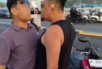 Para pihak terlibat adu argumen di Jembatan II Barelang beberapa hari lalu. Foto:Istimewa