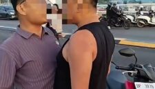 Para pihak terlibat adu argumen di Jembatan II Barelang beberapa hari lalu. Foto:Istimewa