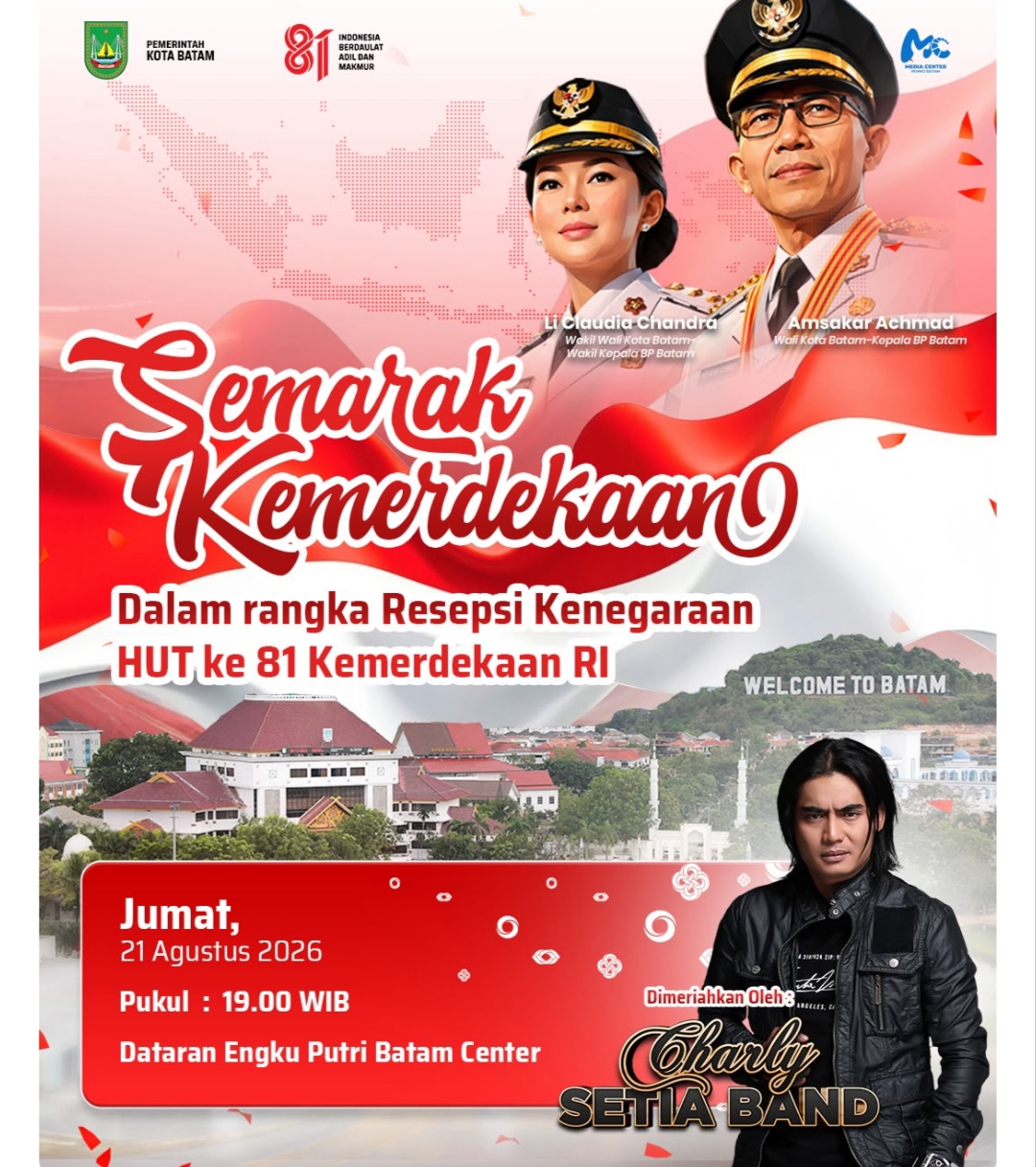 Flyer semarak HUT ke 81 RI. Foto:Diskominfo Batam