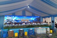 BNN, Bea Cukai dan Polda Kepri jumpa pers atas temuan sabu cair 2,6 ton dan rokok ilegal di Dermaga Bea Cukai Batam, Jumat (21/8/2026). Foto:Rega/matapedia