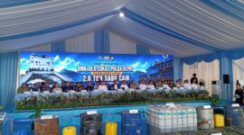 BNN, Bea Cukai dan Polda Kepri jumpa pers atas temuan sabu cair 2,6 ton dan rokok ilegal di Dermaga Bea Cukai Batam, Jumat (21/8/2026). Foto:Rega/matapedia