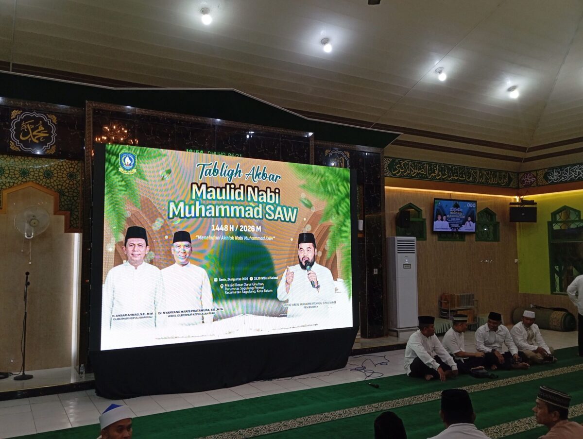 Tablig Akbar Peringatan Maulid Nabi Muhammad SAW 1448 H / 2026 M Tingkat Provinsi Kepulauan Riau, Senin (24/8/2026). Foto:Rega/matapedia
