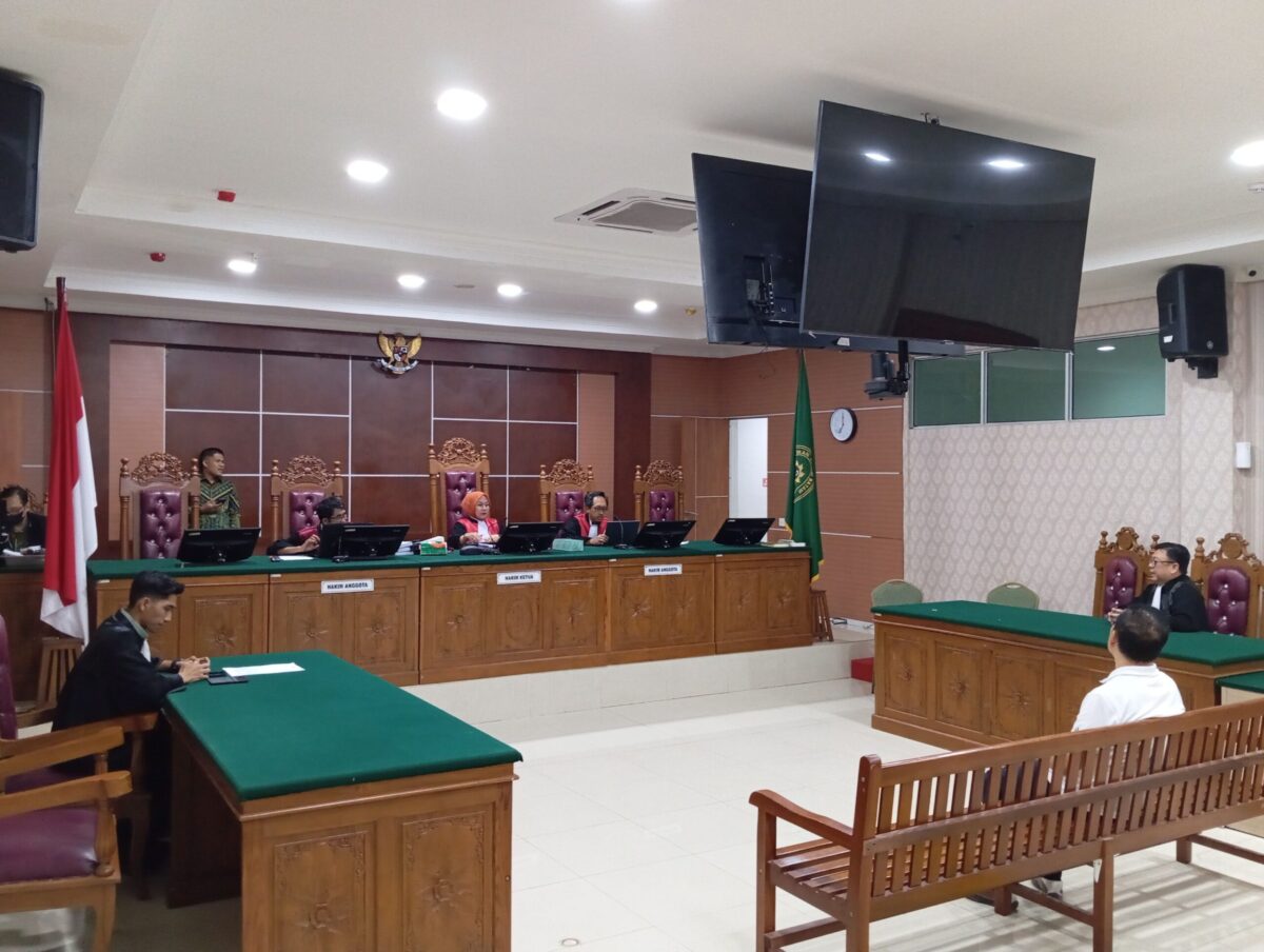 Sidang memasuki agenda pembacaan pledoi di Pengadilan Negeri (PN) Batam, Kamis (27/8/2026). Foto:Rega/matapedia
