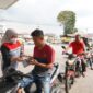 Pertamina Patra Niaga sedang bagikan masker. Foto:Istimewa