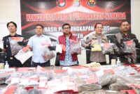 Barang bukti narkotika saat dilihatkan untuk dimusnahkan dalam jumpa pers di Polda Kepri, Kamis (3/9/2026). Foto: Humas Polda