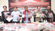 Barang bukti narkotika saat dilihatkan untuk dimusnahkan dalam jumpa pers di Polda Kepri, Kamis (3/9/2026). Foto: Humas Polda